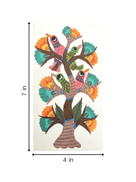 Home DecorTree Adorned with Birds - Gond PaintingKailash PradhanFlourish Planet