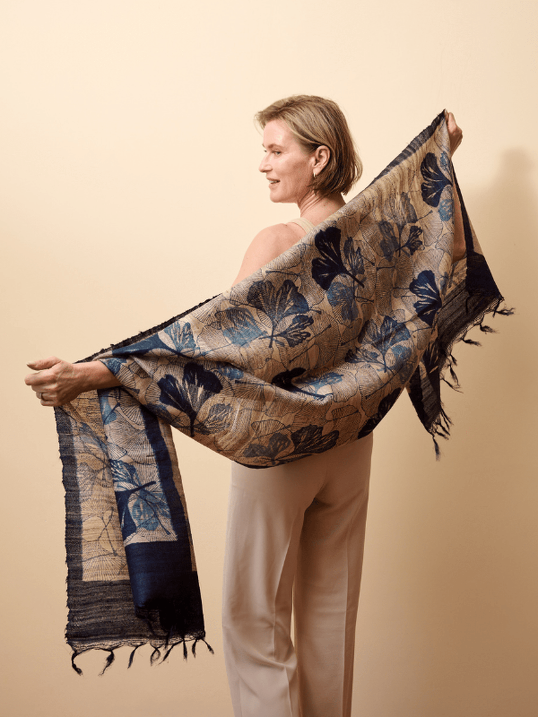 Scarves and WrapsTussar Silk Scarf Ava BlueUrban Medley