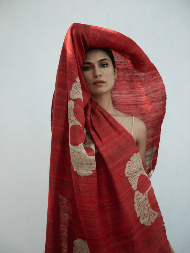 Scarves and WrapsTussar Silk Scarf Ava RedUrban Medley