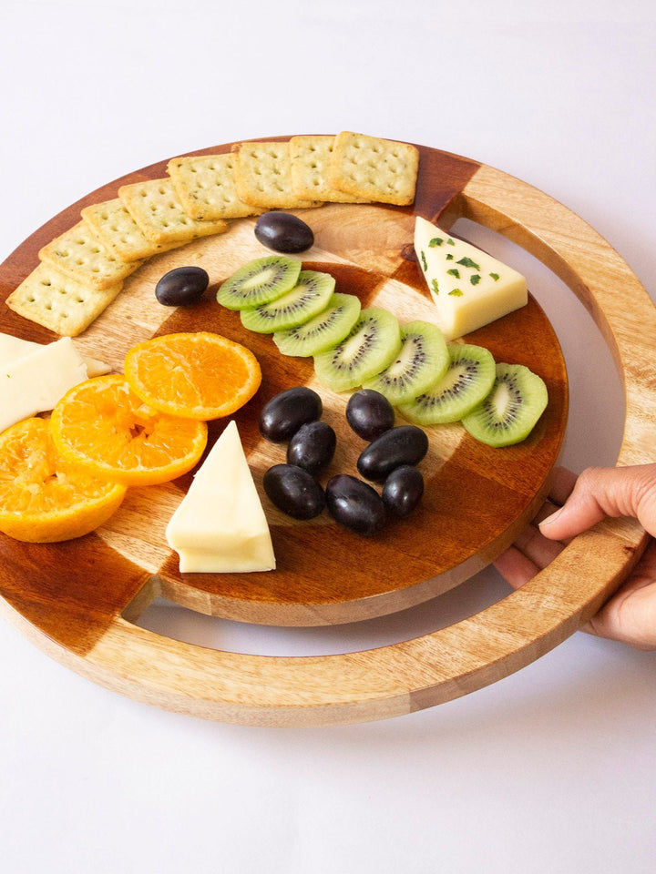 Table and DiningTwo Hued Cheese Platter BrownByora Homes