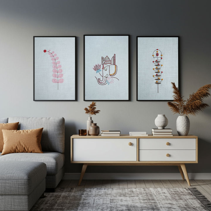 Home DecorVakratunda: Curved Trunk of Lord Ganesha Wall art UnframedVenusFlourish Planet