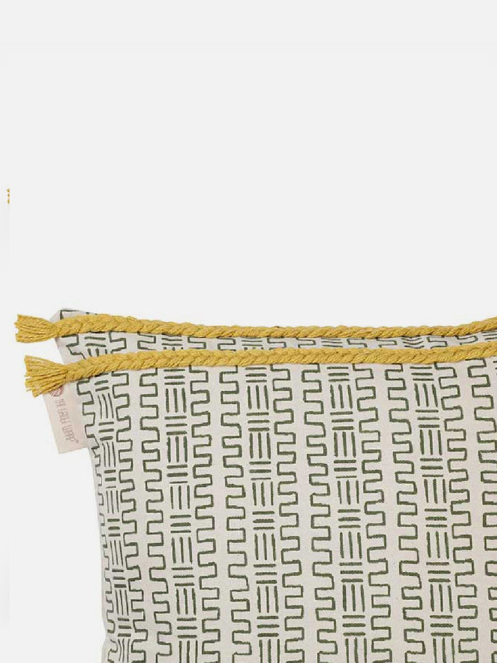 Bed and LivingVivacious Lines Braided Ribs Cushion Cover Yellow And BlackThe Greige Warp