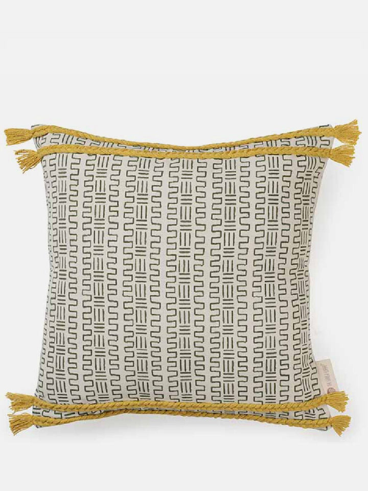 Bed and LivingVivacious Lines Braided Ribs Cushion Cover Yellow And BlackThe Greige Warp