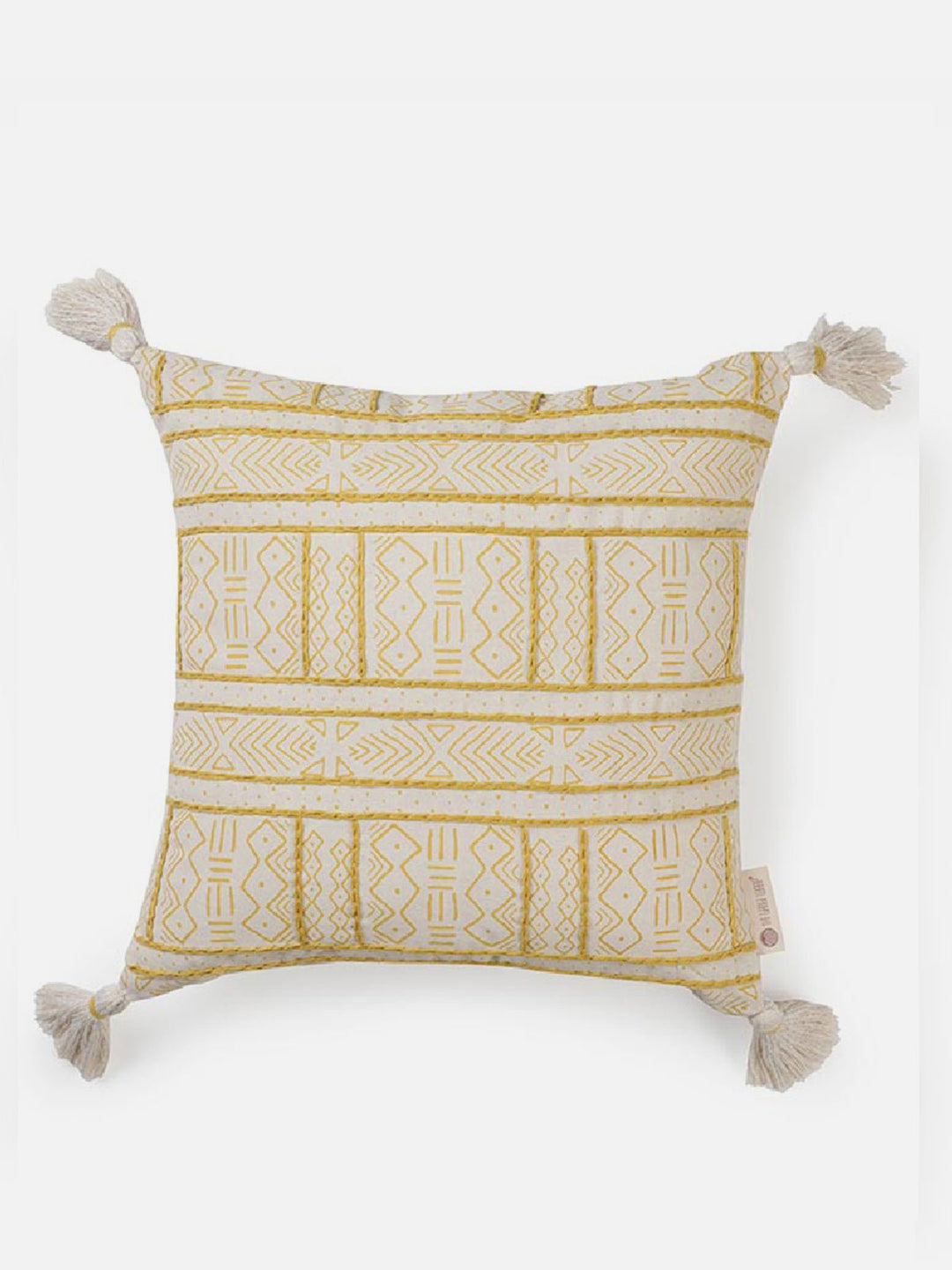 Bed and LivingVivacious Lines Chain Stitch Cushion Cover YellowThe Greige Warp