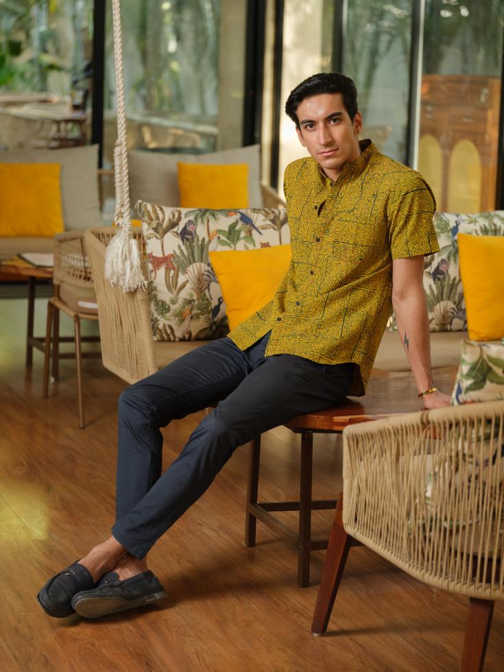 Shirts & T-shirtsVriksha - Organic Cotton & Bamboo Shirt | Mustard Yellow | Block PrintVasudhaa VastrramFlourish Planet