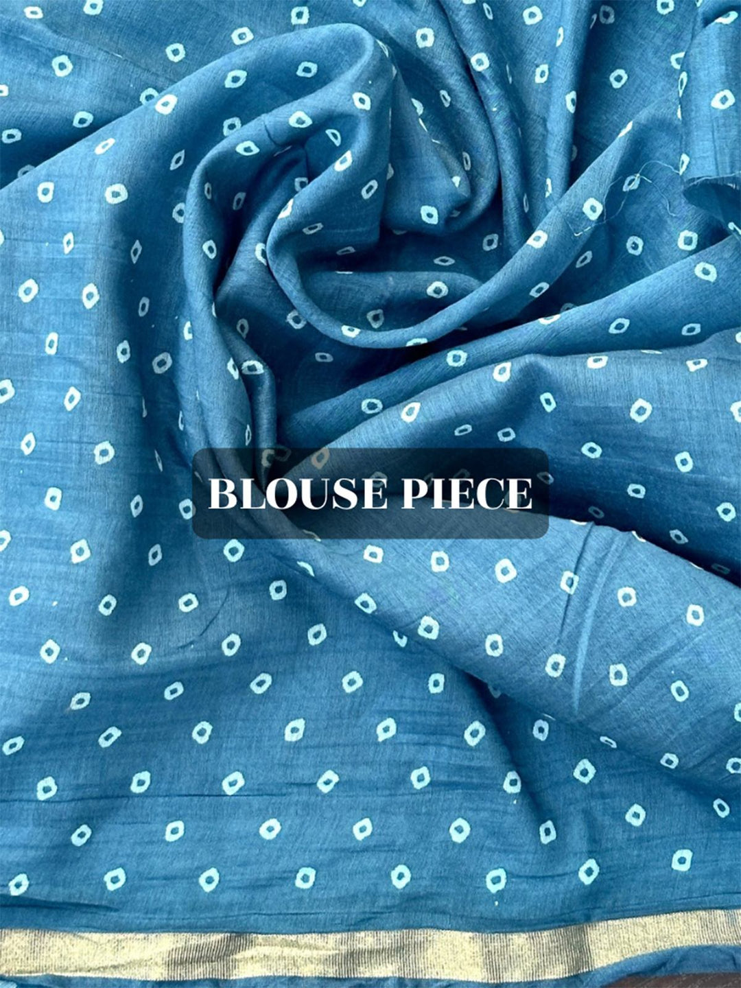 SareesWarli Waves Blue Chanderi Cotton SareePolki by Bhagwati SareesFlourish Planet