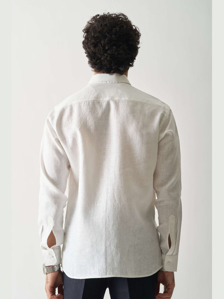 Shirts & T-shirtsWhite - Rozzana Full Sleeve Pure Linen ShirtCultura StudioFlourish Planet
