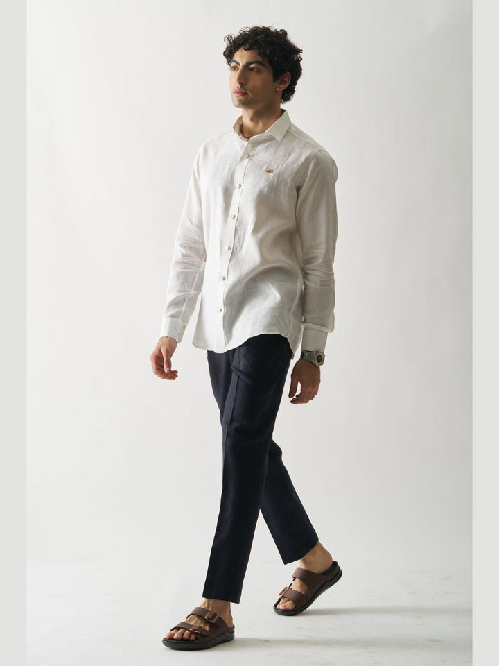 Shirts & T-shirtsWhite - Rozzana Full Sleeve Pure Linen ShirtCultura StudioFlourish Planet