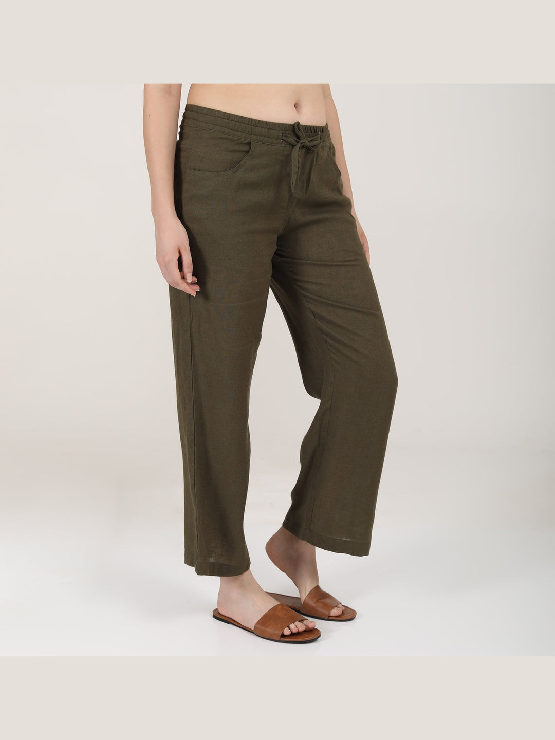 Pants & ShortsWomen Classic Linen Wide Leg TrousersSaltpetre