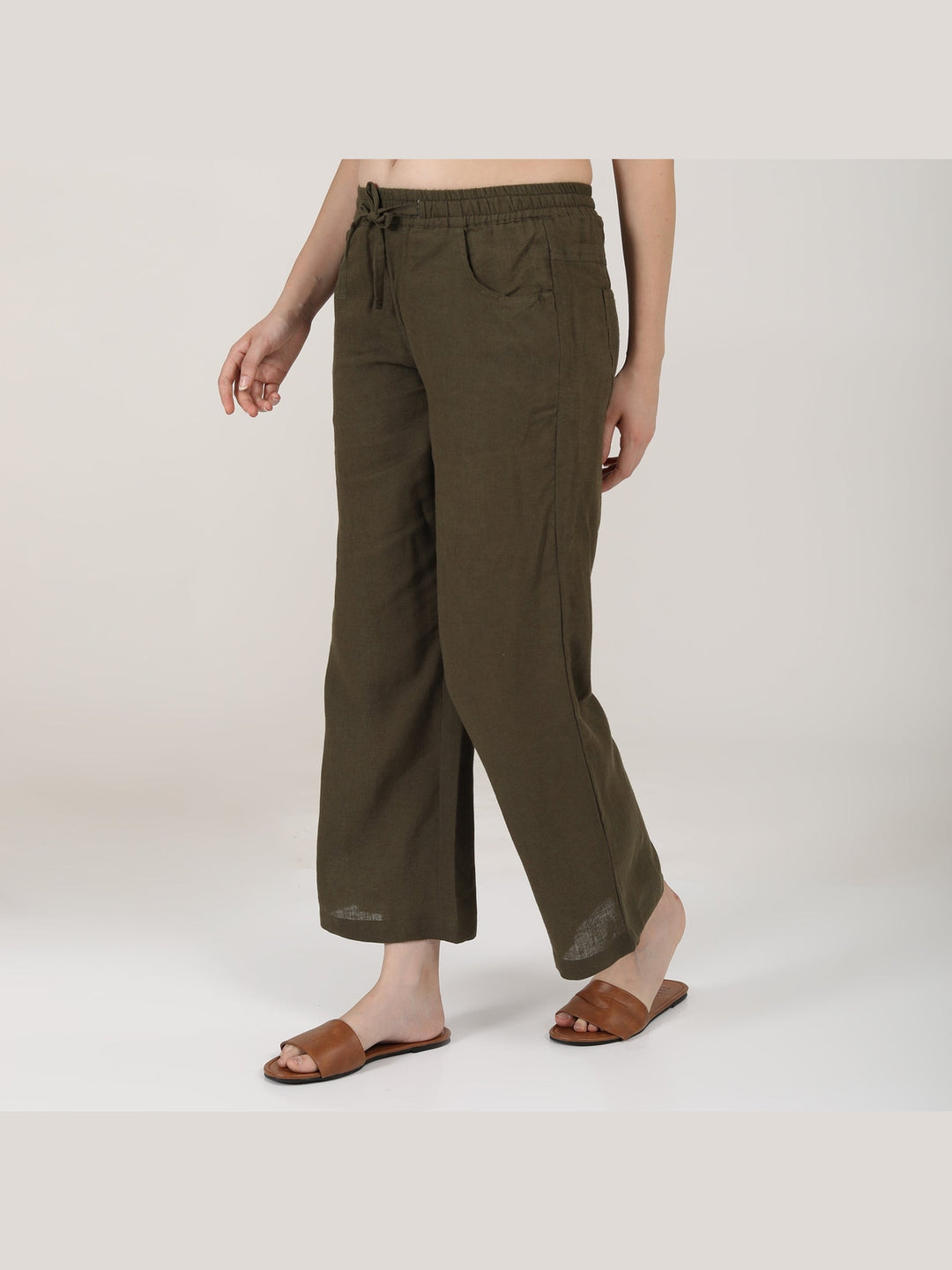 Pants & ShortsWomen Classic Linen Wide Leg TrousersSaltpetre