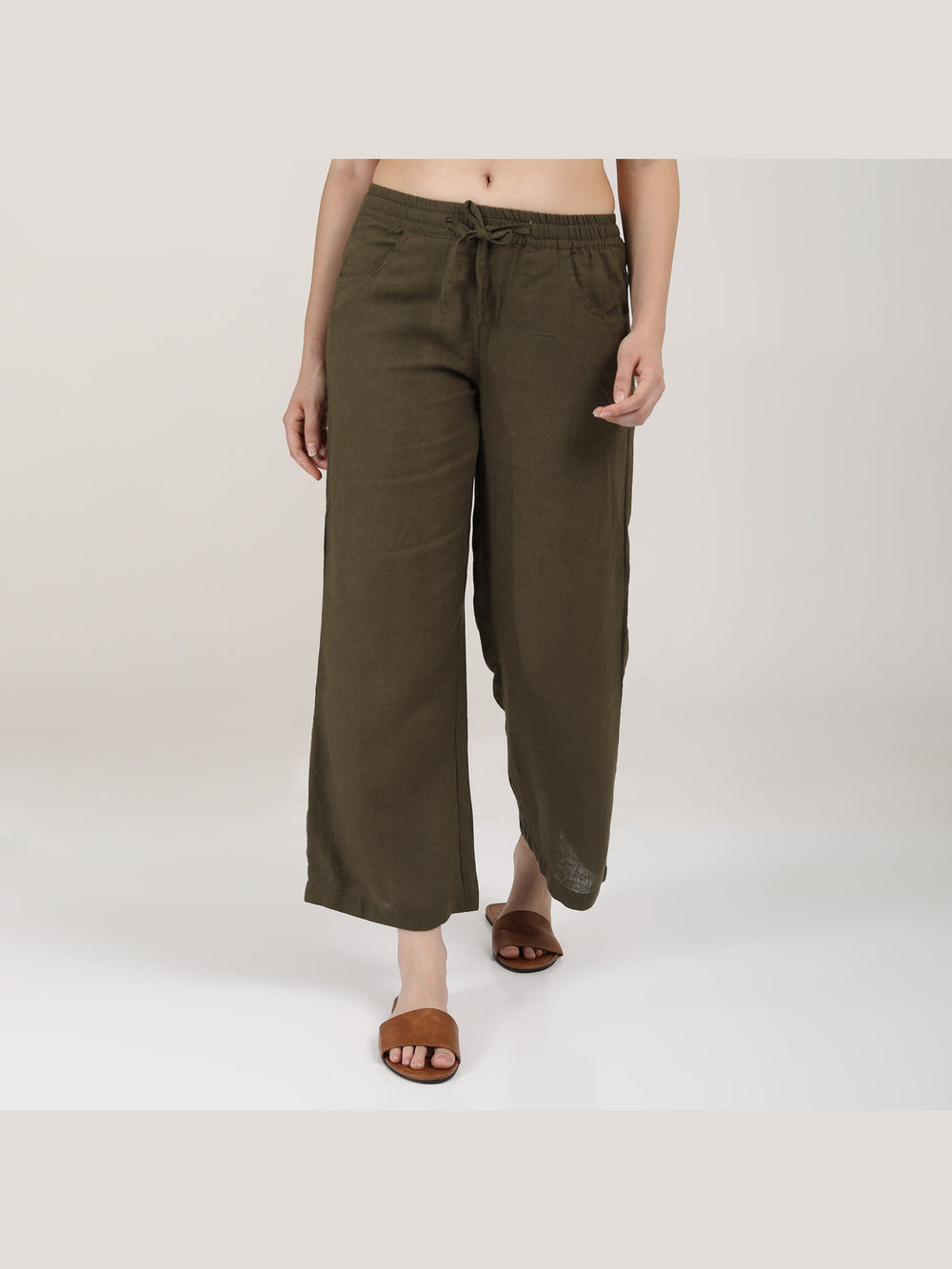 Pants & ShortsWomen Classic Linen Wide Leg TrousersSaltpetre