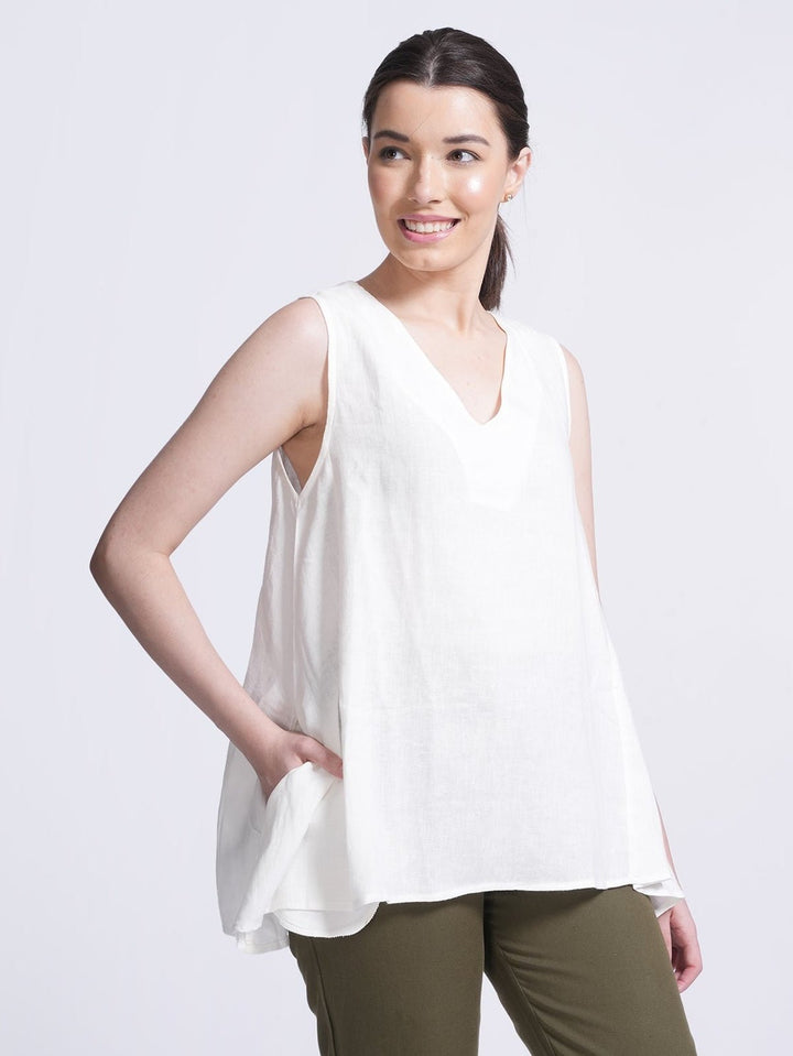 TopsWomen Linen Sleeveless A - Line TopSaltpetre