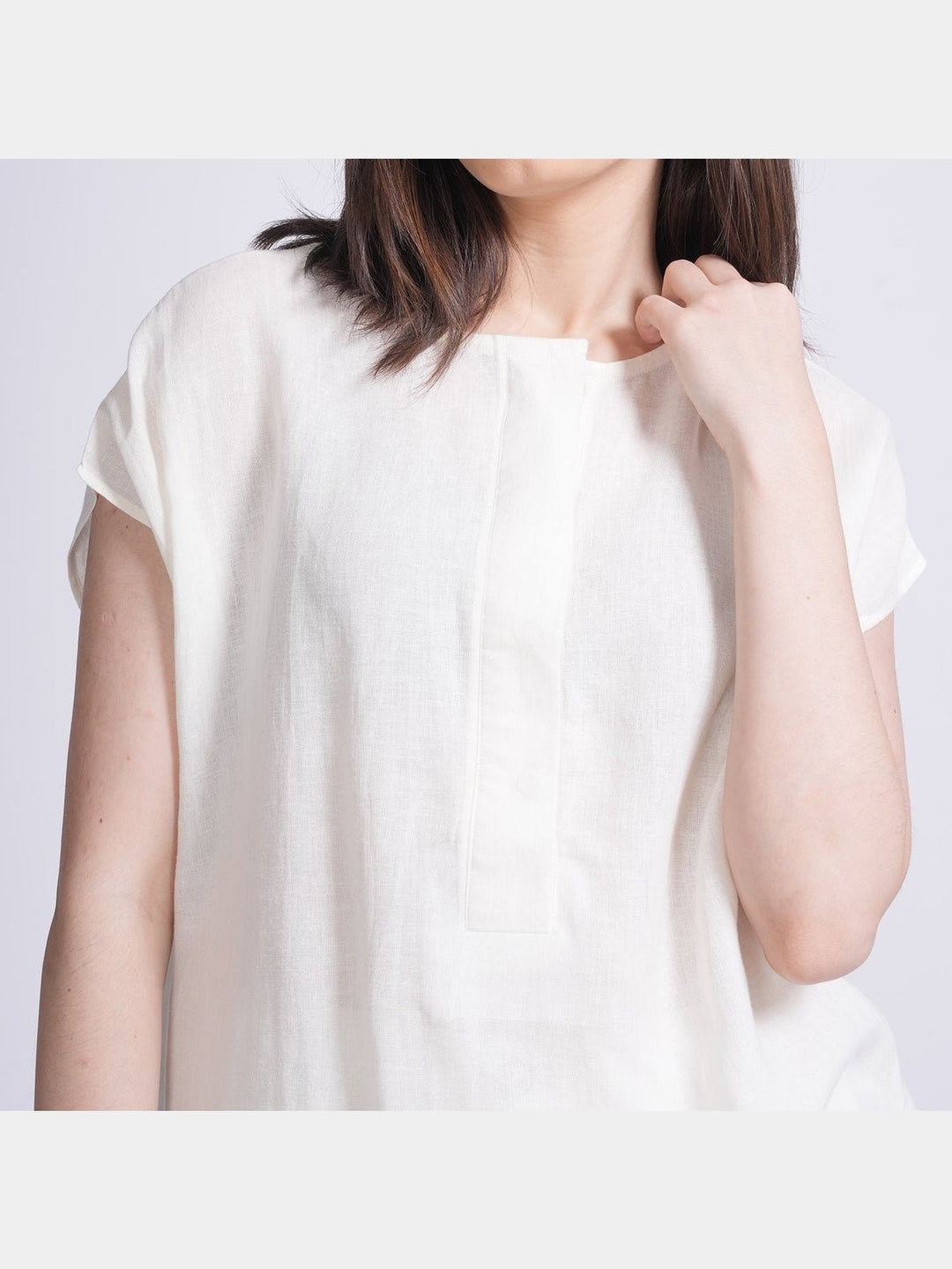 TopsWomen Linen Solid Half Placket TopSaltpetre