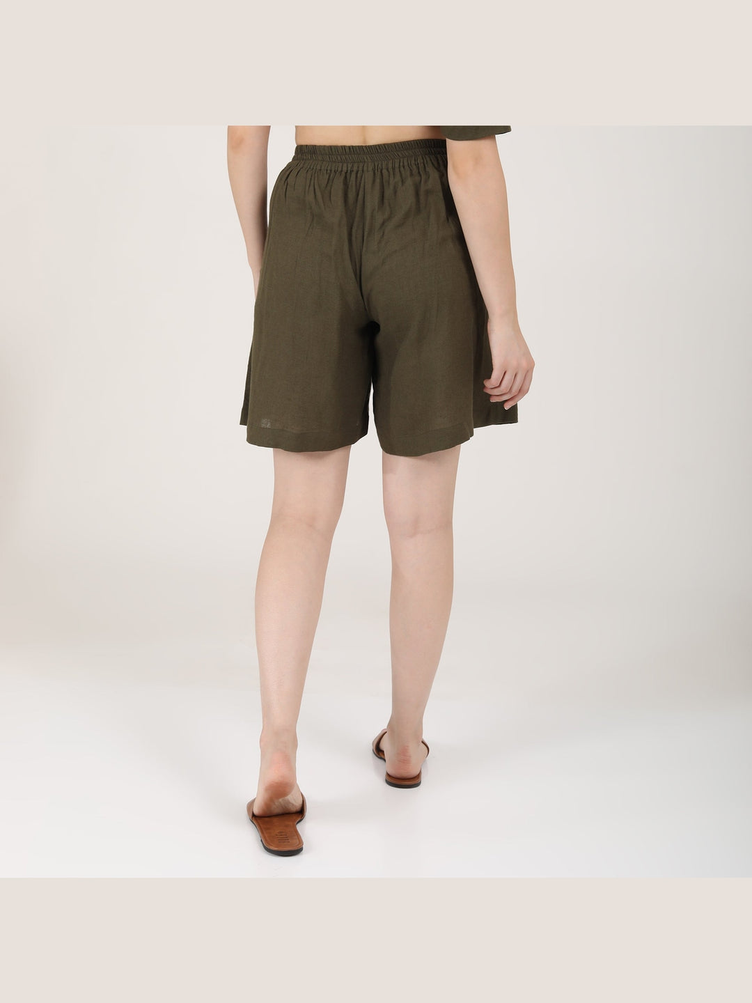 Pants & ShortsWomen Linen Solid ShortsSaltpetre