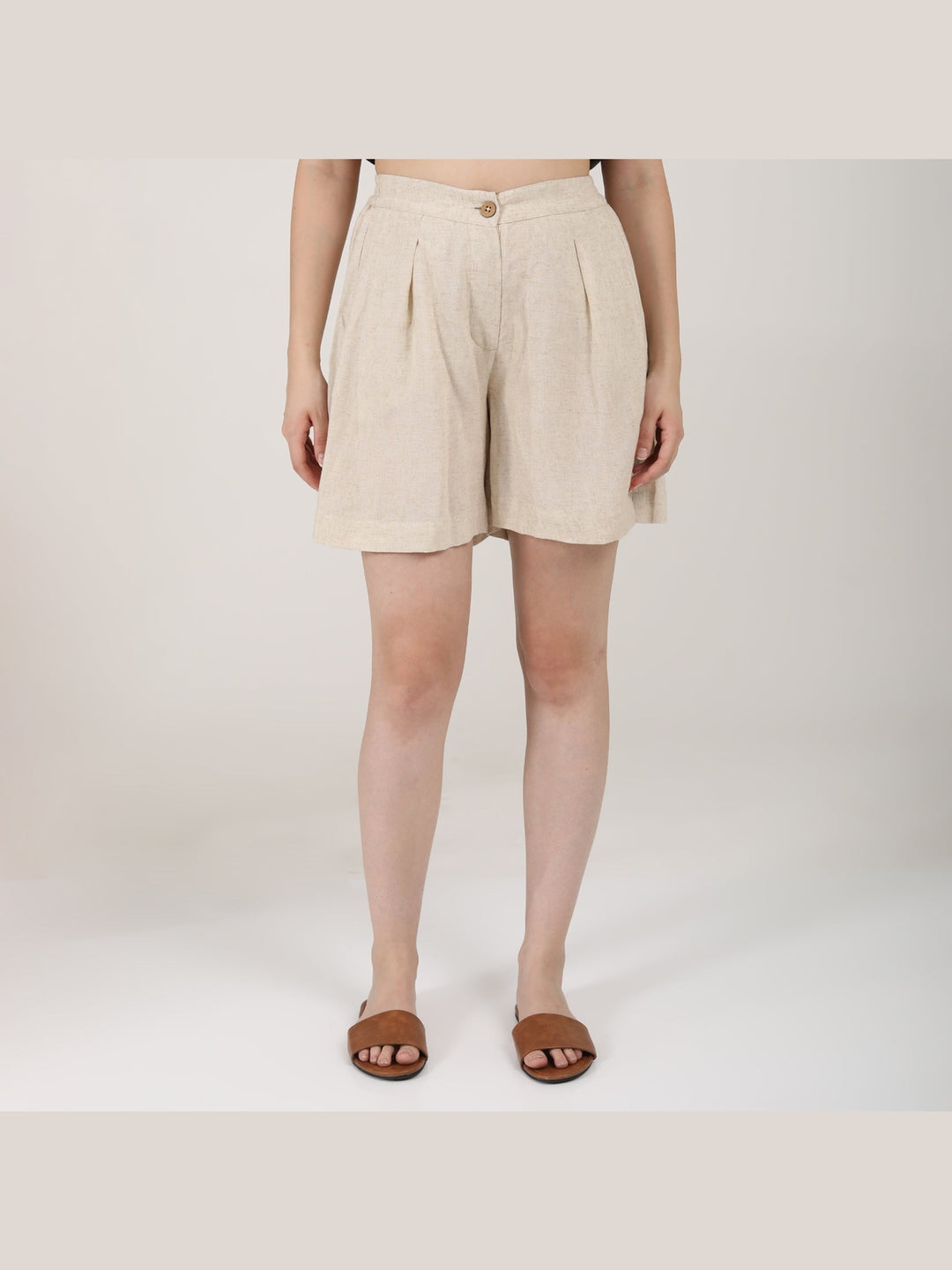 Pants & ShortsWomen Linen Solid ShortsSaltpetre