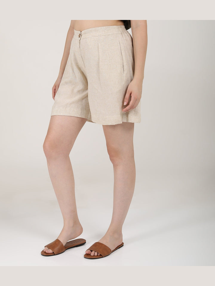 Pants & ShortsWomen Linen Solid ShortsSaltpetre