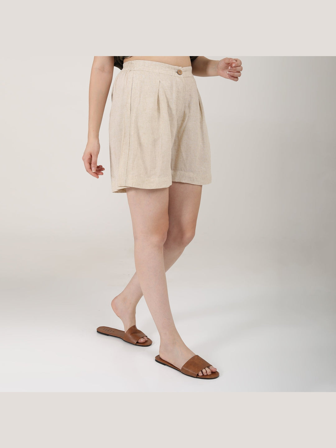 Pants & ShortsWomen Linen Solid ShortsSaltpetre