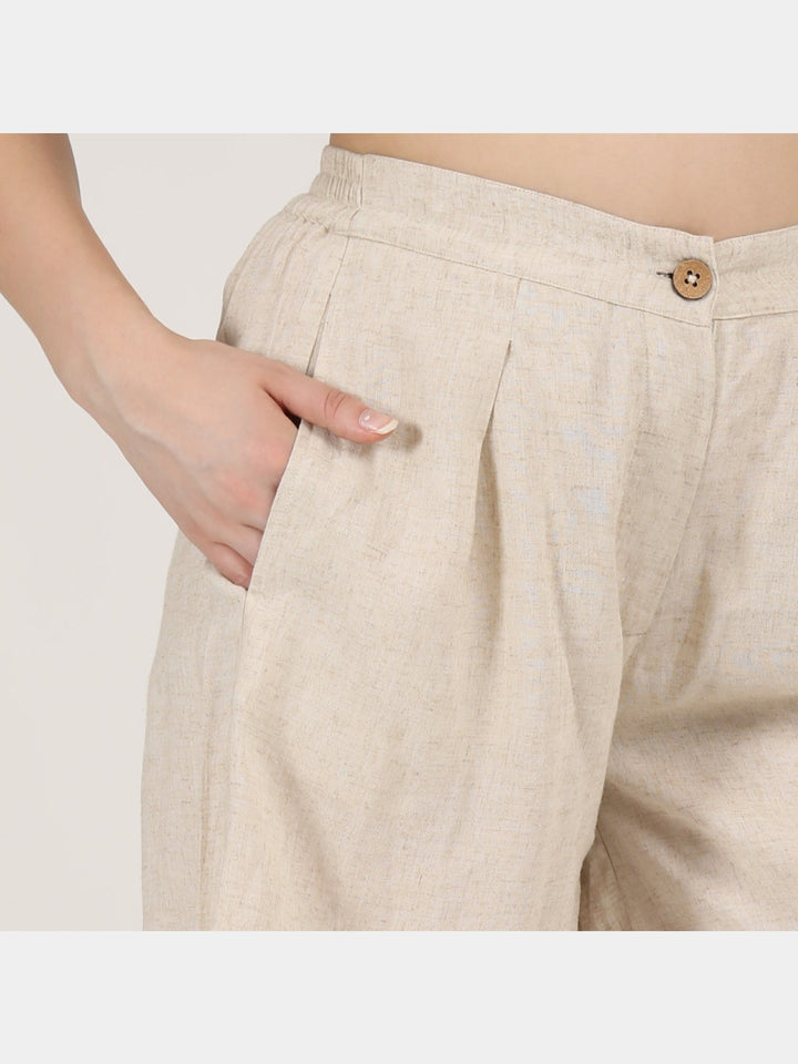 Pants & ShortsWomen Linen Solid ShortsSaltpetre