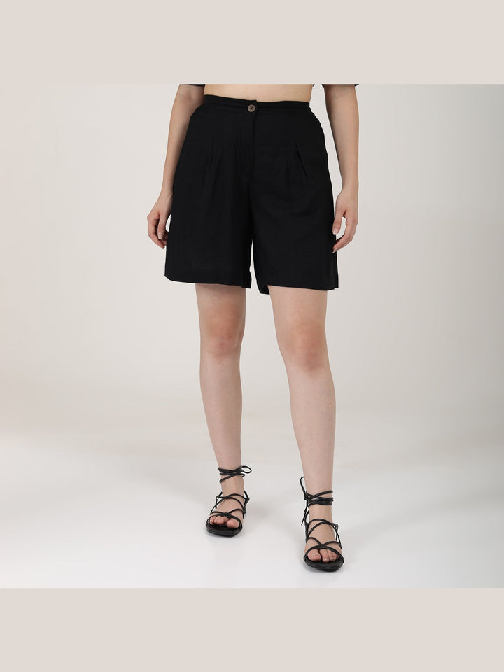 Pants & ShortsWomen Linen Solid ShortsSaltpetre