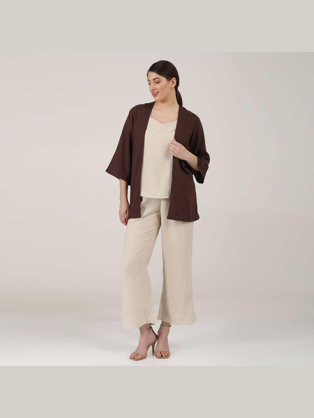 JacketsWomen Linen Solid Shrugs OverlaySaltpetre