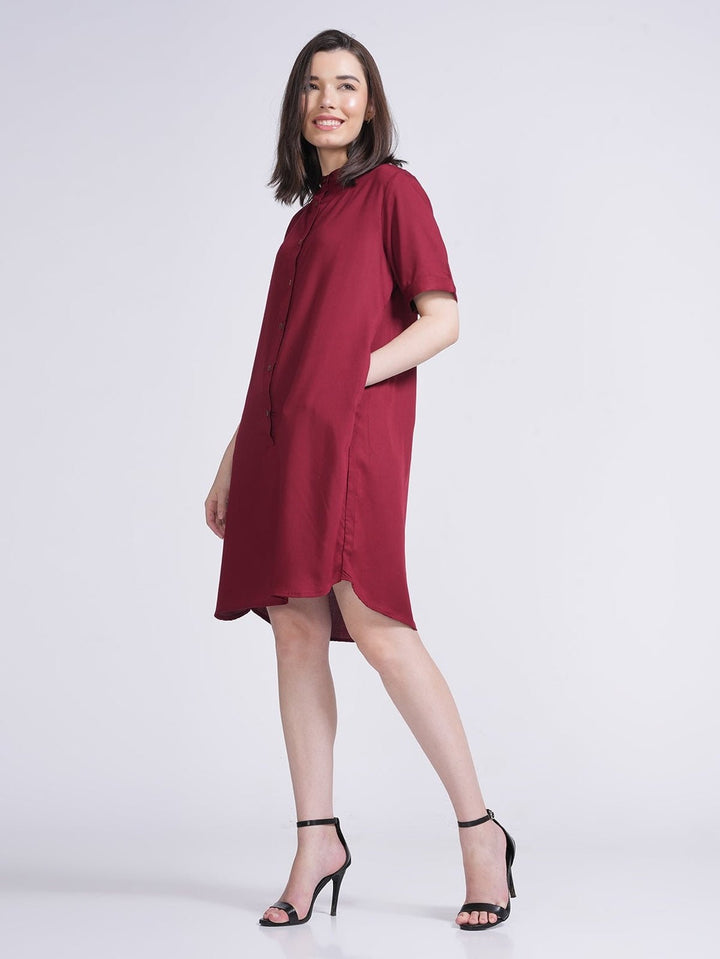 TopsWomen Modal Mandarin Collar DressSaltpetre