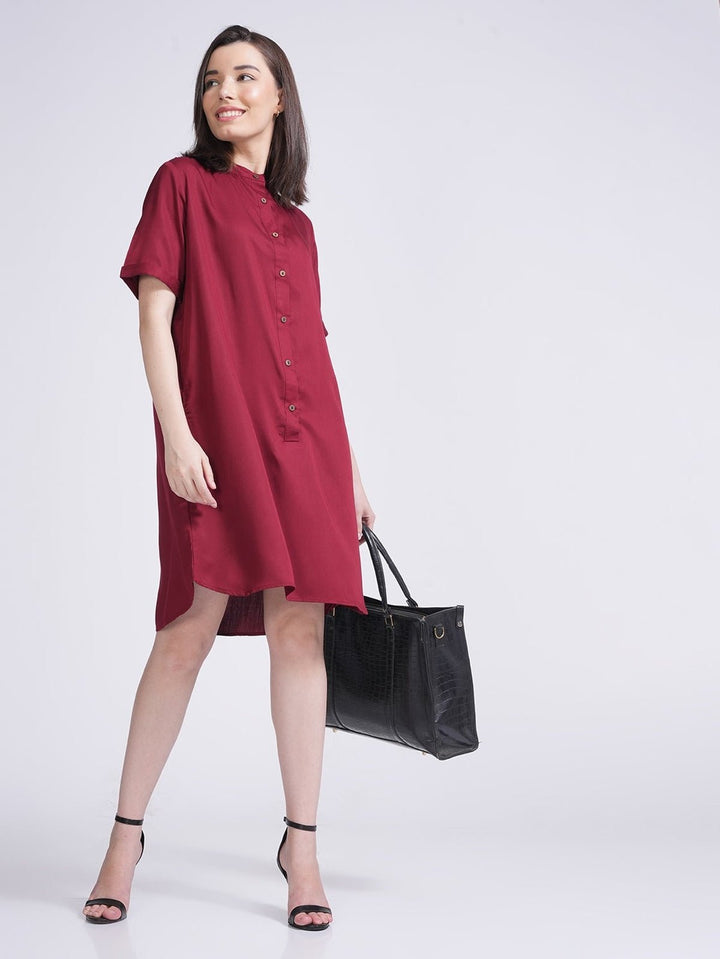 TopsWomen Modal Mandarin Collar DressSaltpetre