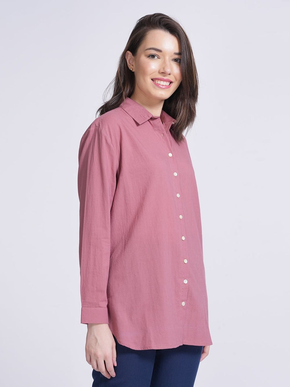 TopsWomen Organic Cotton Button Down ShirtSaltpetre