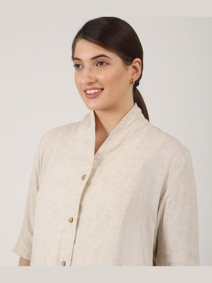 TopsWomen Solid Long Shirt TunicSaltpetre