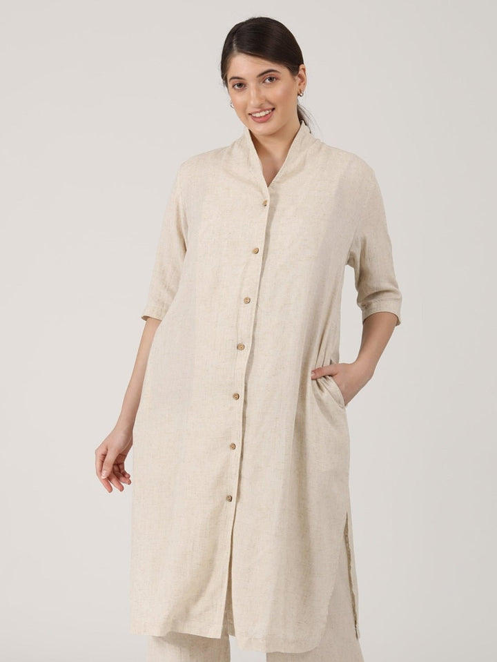 TopsWomen Solid Long Shirt TunicSaltpetre