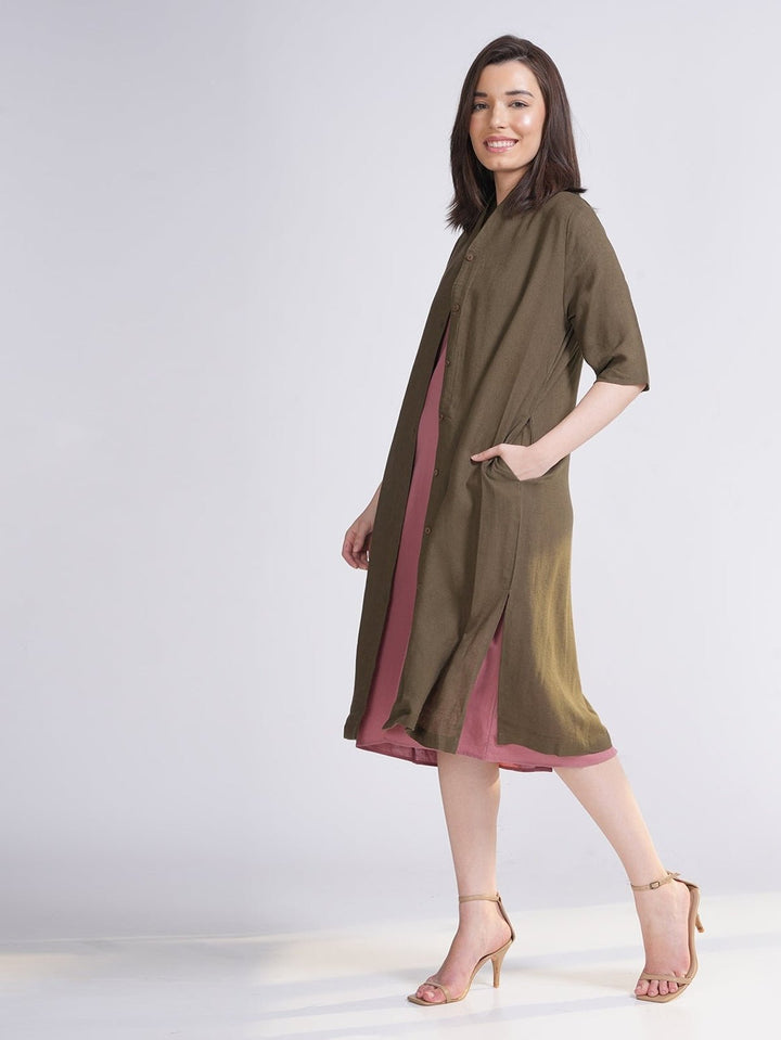 TopsWomen Solid Long Shirt TunicSaltpetre