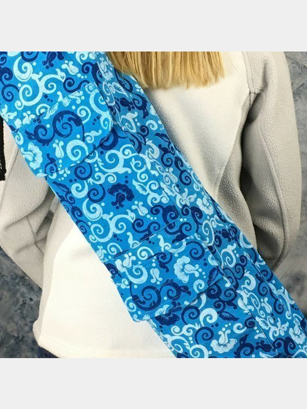 BagsYoga Mat Bag in Blue Floral Scroll PrintMade for Freedom