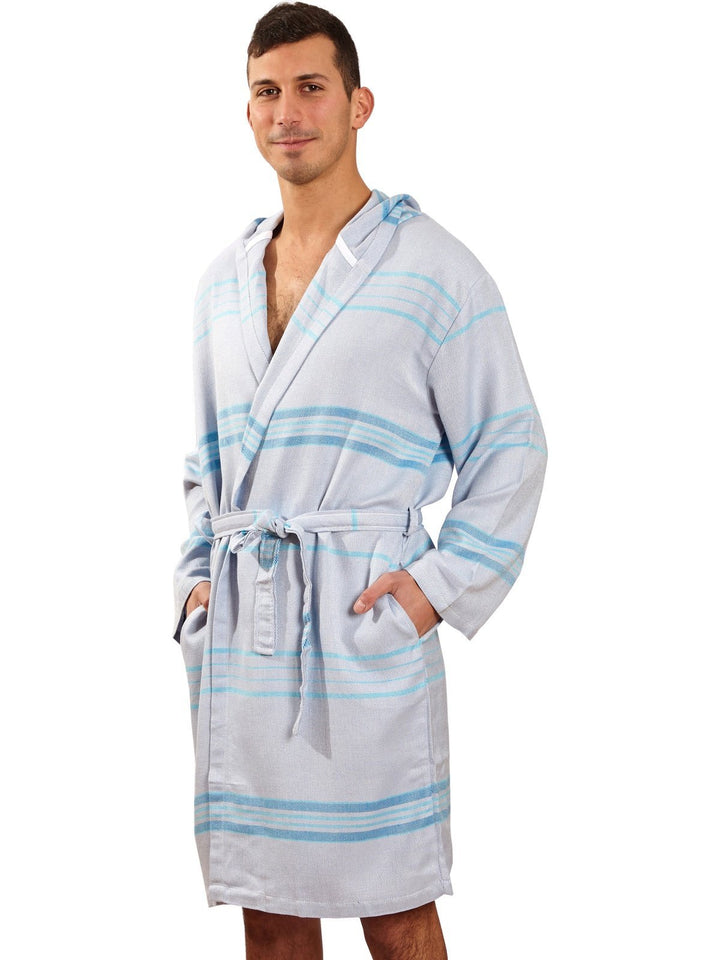 Bath LinenAntalya Unisex Bathrobe - TurquoiseHilana Upcycled Cotton