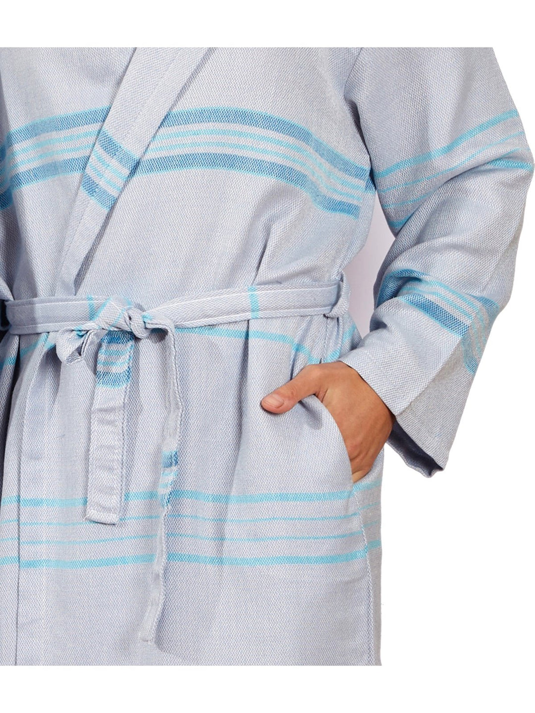 Bath LinenAntalya Unisex Bathrobe - TurquoiseHilana Upcycled Cotton