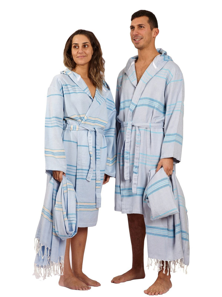 Bath LinenAntalya Unisex Bathrobe - TurquoiseHilana Upcycled Cotton