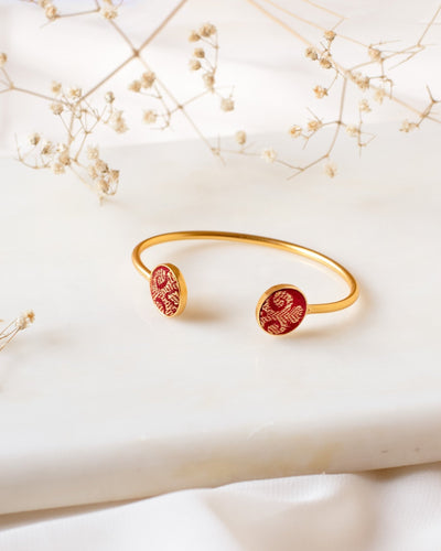 JewelryAthena, Sunhari Bracelet, Golden RedSolayi