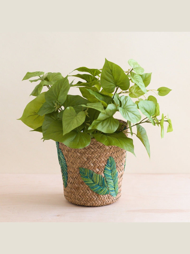 Home DecorBanana Leaf Embroidery Soft Woven Basket - Plant BasketsLIKHÂ