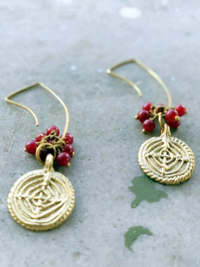 JewelryCircular Dangle Earrings GoldMiharu