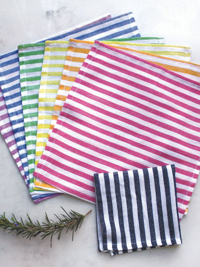 Table and DiningCocktail Napkin Quarter Stripe Tiny Towel Set of 6Kara Weaves