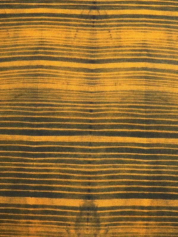 Bed and LivingCotton Shibori Bed Cover Irregular Lines Indigo and YellowMura Collective