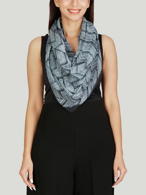 Scarves and WrapsCotton Shibori Stole CharcoalMura Collective