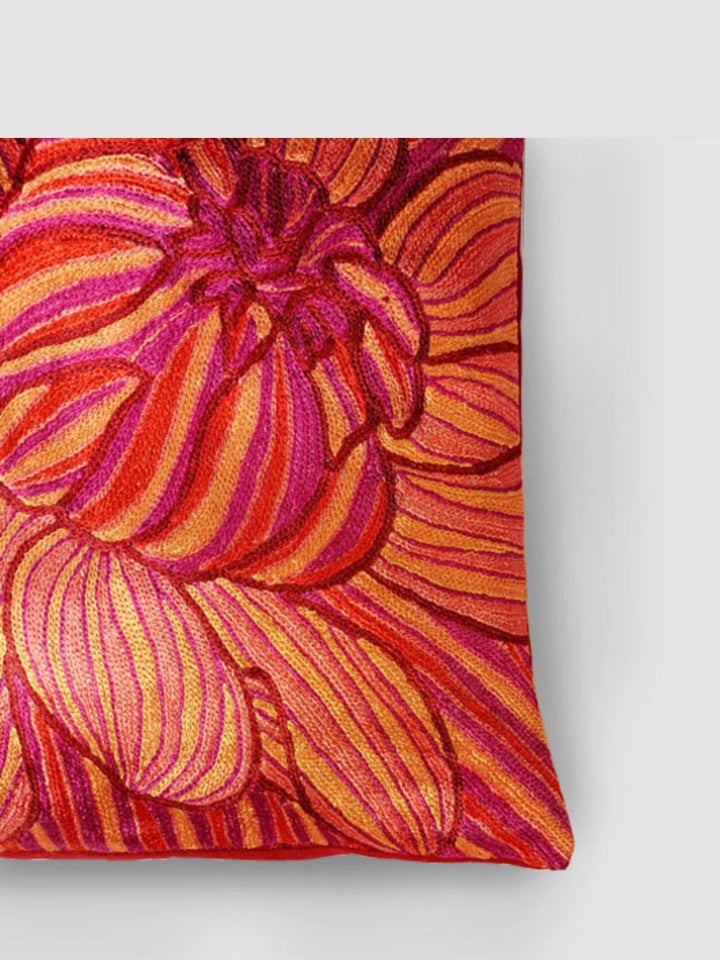 Bed and LivingDahlias Chainstitch Embroidered Cushion CoverZaina