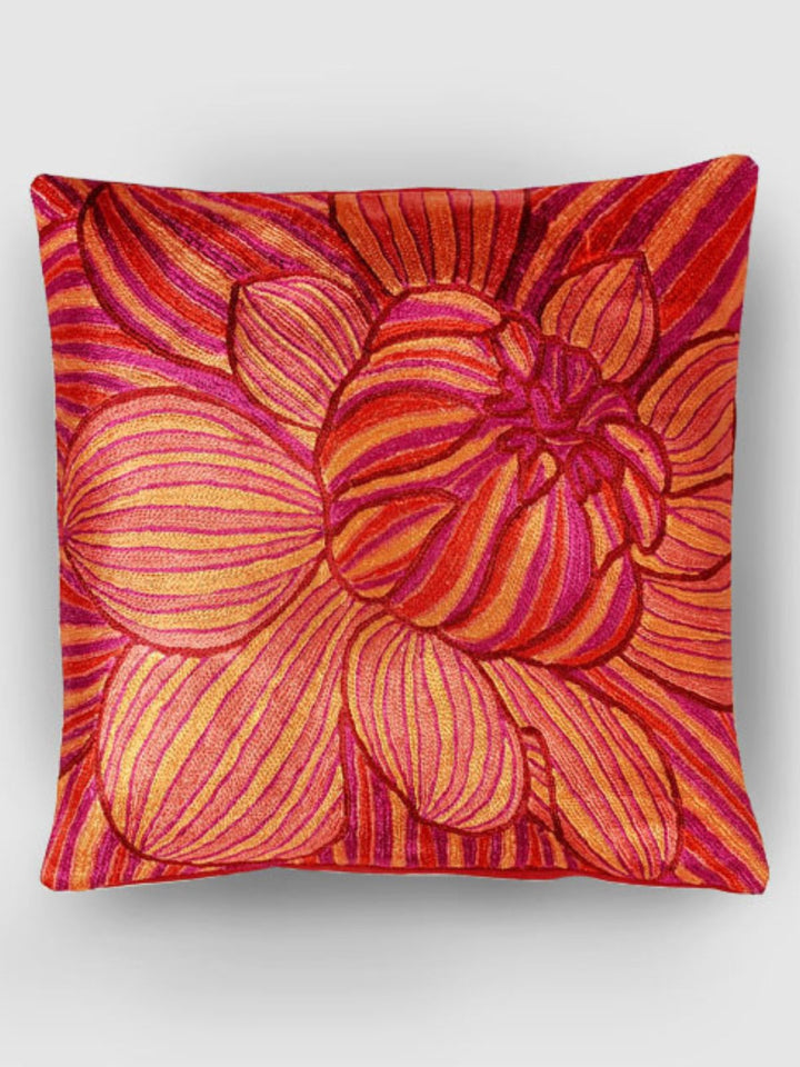 Bed and LivingDahlias Chainstitch Embroidered Cushion CoverZaina