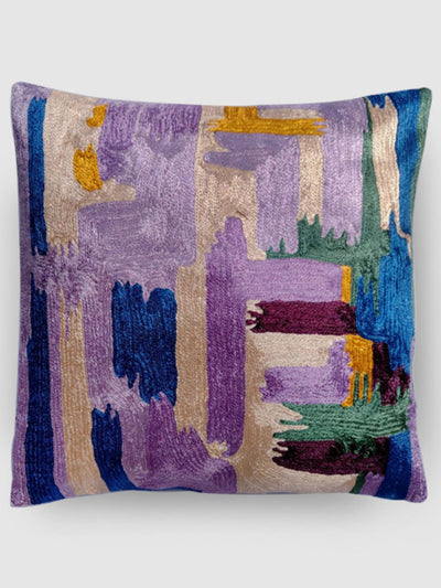 Bed and LivingDal Lake Hues Hand Embroidered Chainstitch Cushion CoverZaina