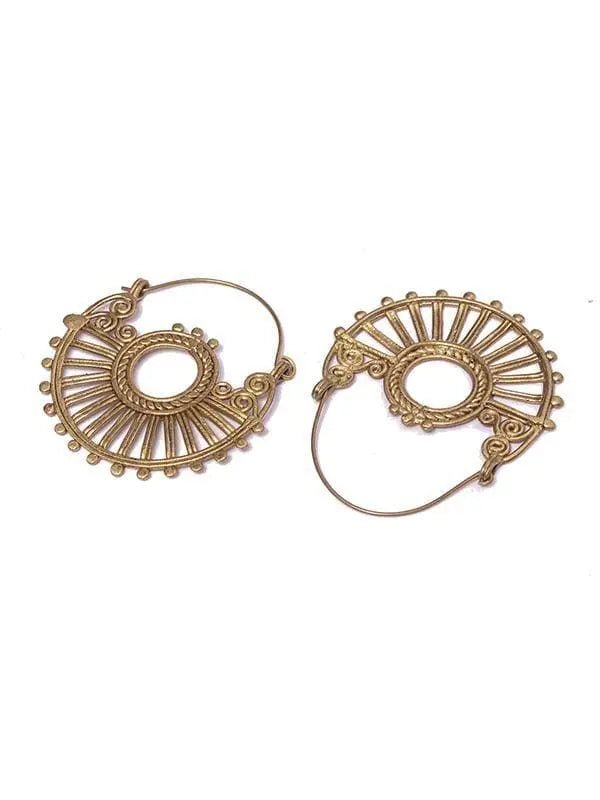 JewelryDhokra Geometric Bali EarringsMiharu