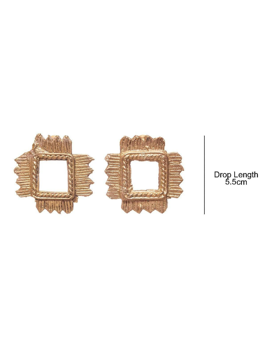 JewelryDhokra Rhombus Stud EarringsMiharu