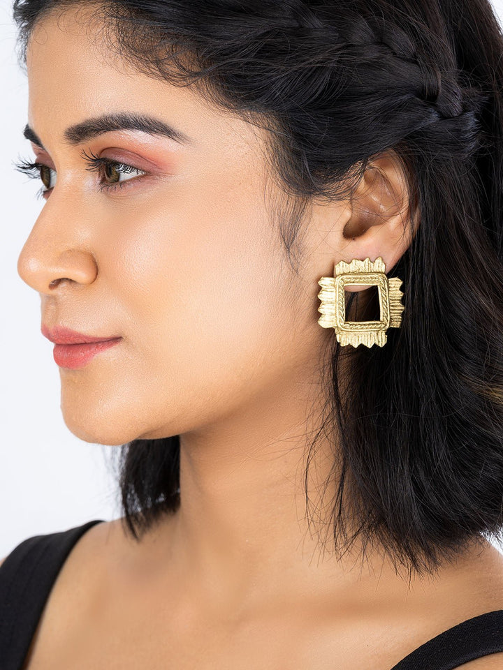 JewelryDhokra Rhombus Stud EarringsMiharu