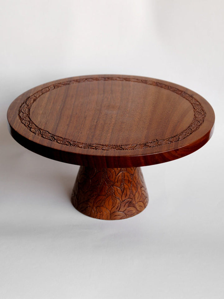 Table and DiningDoon Takht Walnut Wood Cake StandZaina