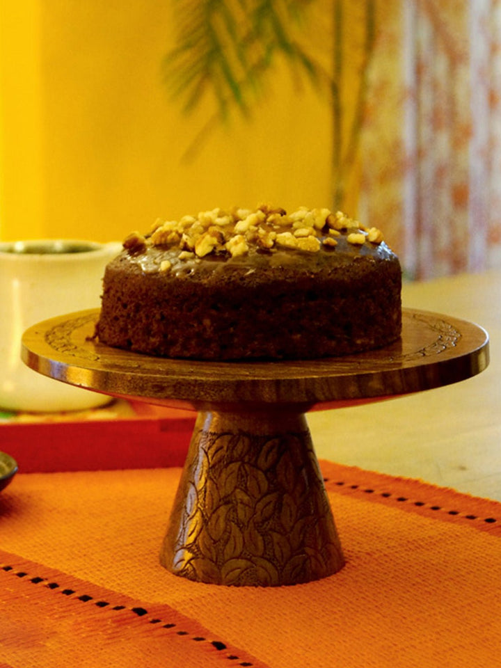 Table and DiningDoon Takht Walnut Wood Cake StandZaina