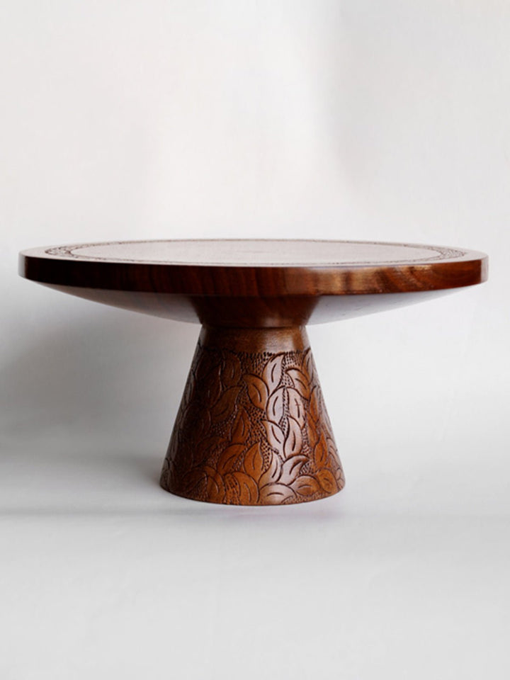 Table and DiningDoon Takht Walnut Wood Cake StandZaina