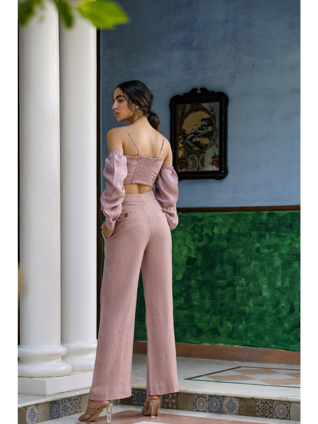 Pants and ShortsDusty Rose Linen PantsHeadstrong by Hema Sharma